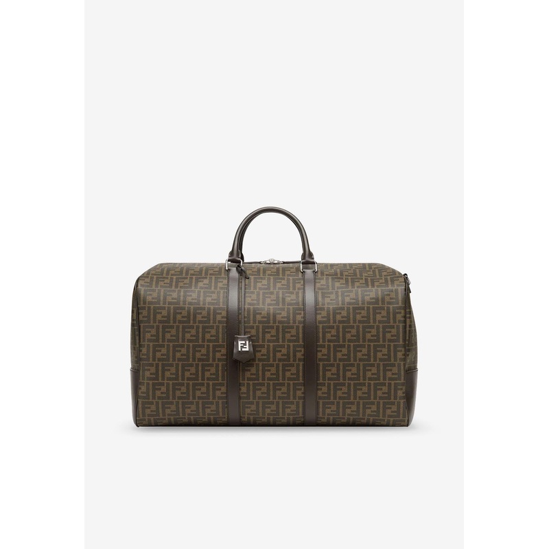 Large FF Logo Leather Duffle Bag