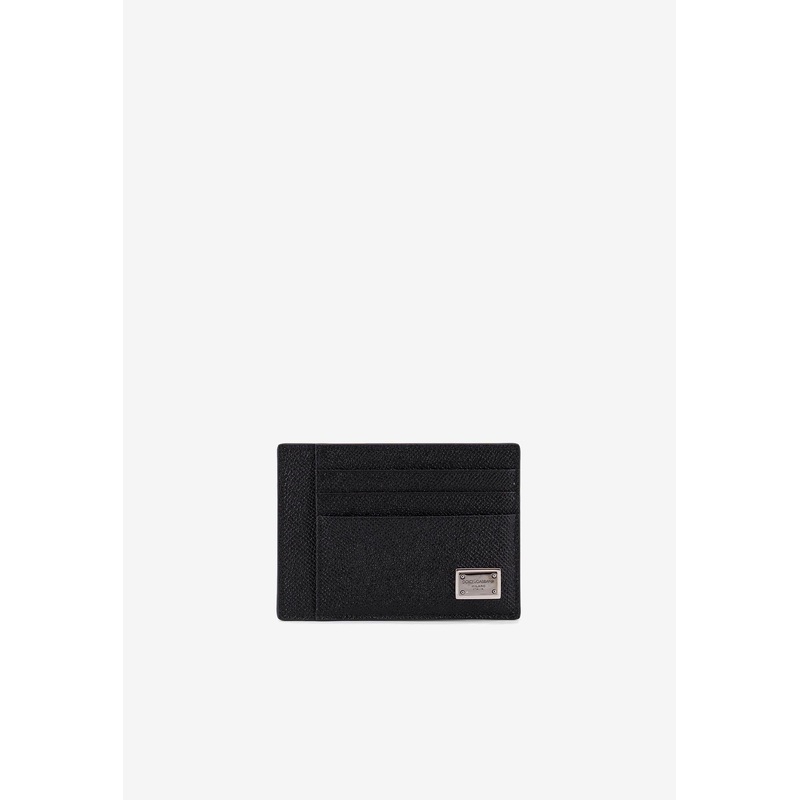 Logo Plaque Dauphine Leather Cardholder