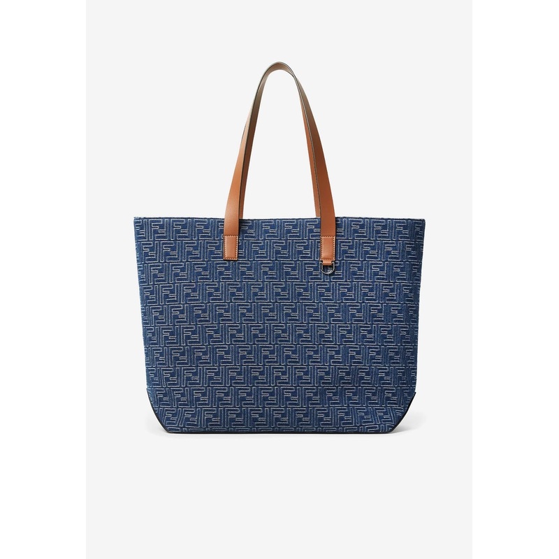 Medium FF Jacquard Denim Tote Bag