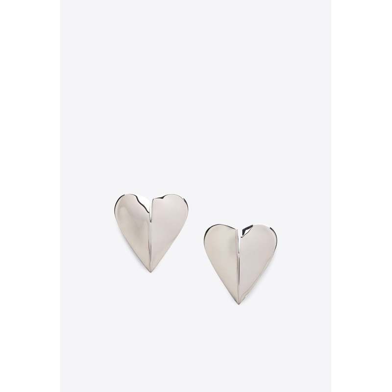 Mini Le Coeur Brass Earrings