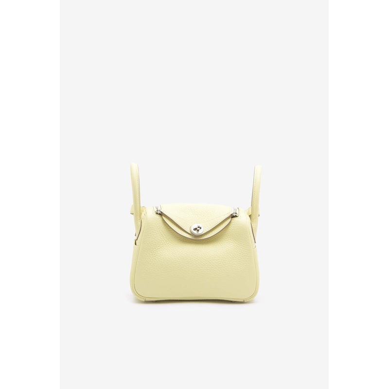 Mini Lindy 20 II in Jaune Milton Clemence with Palladium Hardware