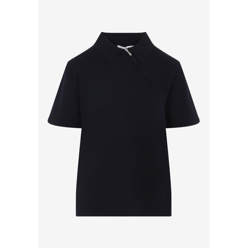 Polo T-shirt with Asymmetric Zip