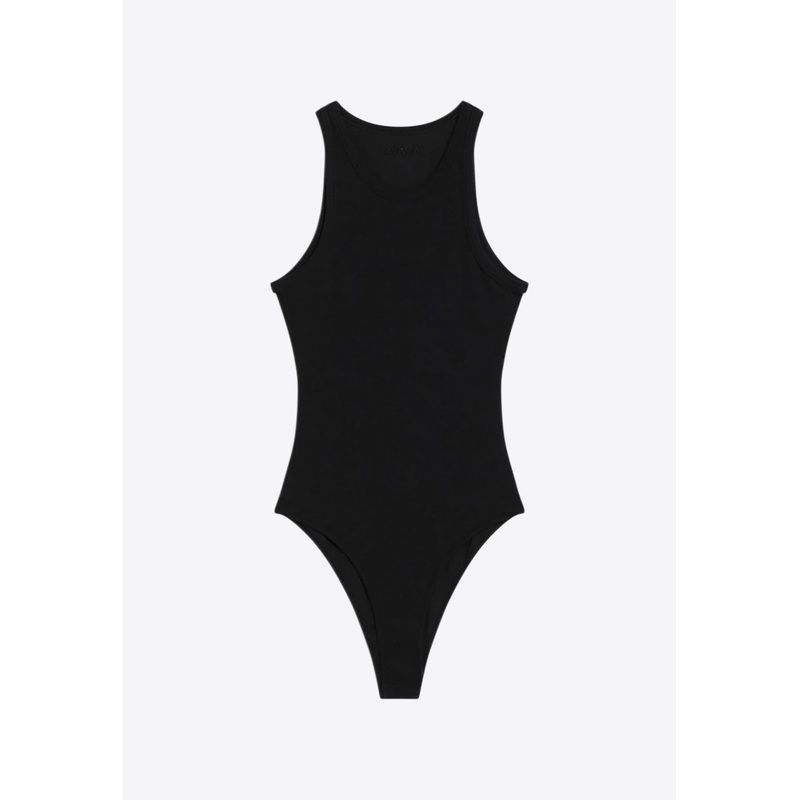 Ribbed Logo Bodysuit