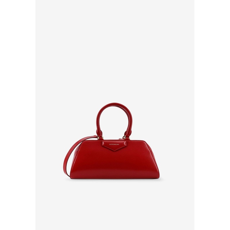Small Antigona East-West Leather Top Handle Bag
