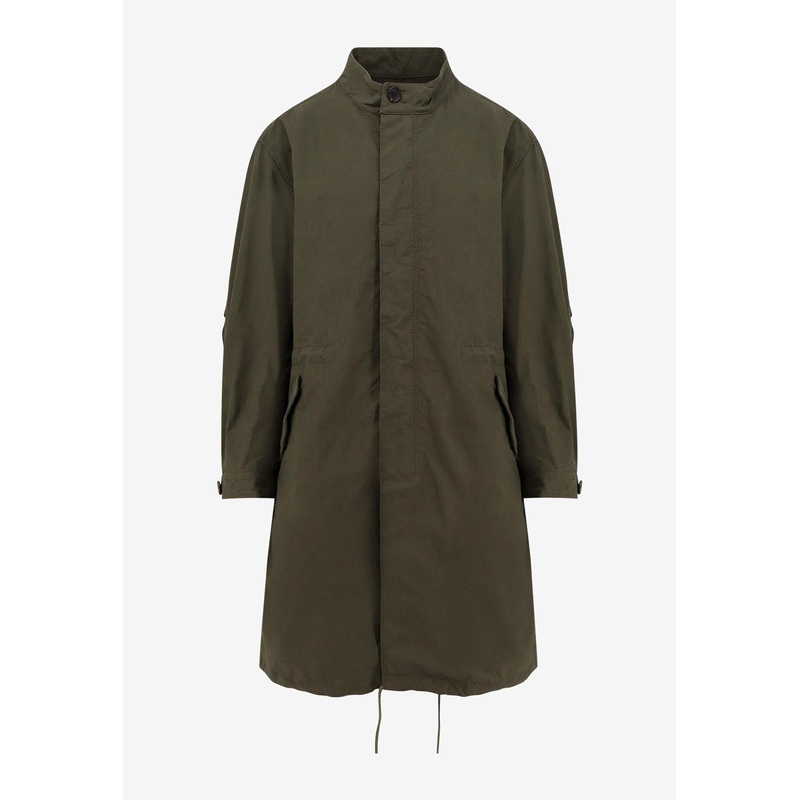 Stamped Logo Long Parka