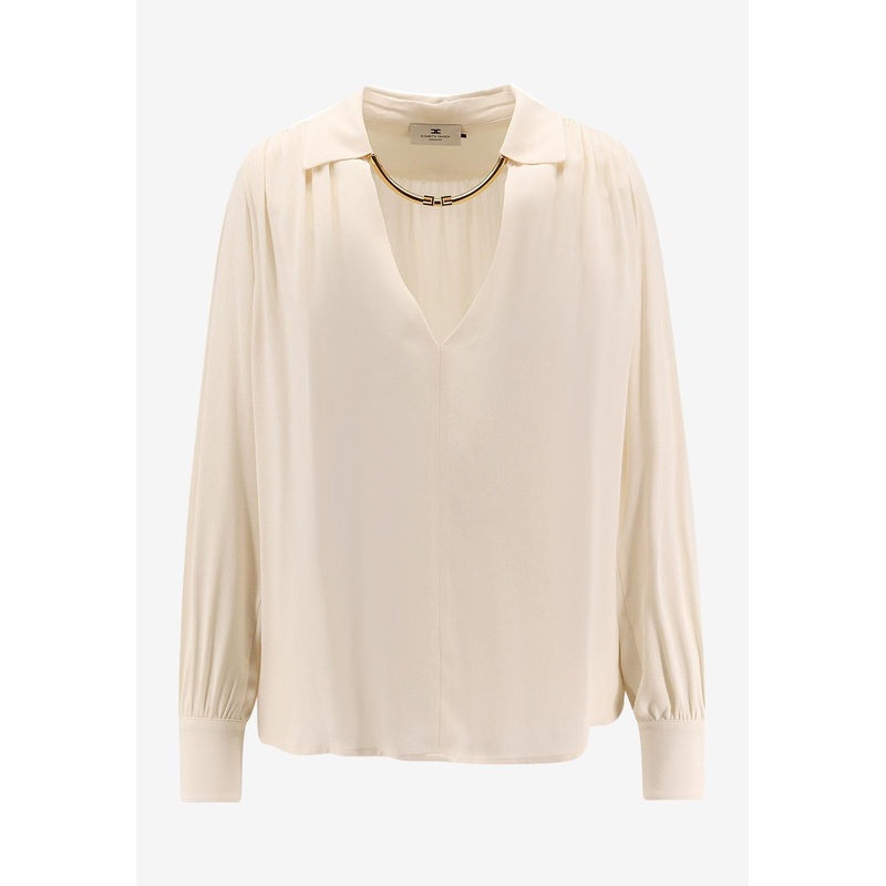 V-neck Chain-Embellished Shirt