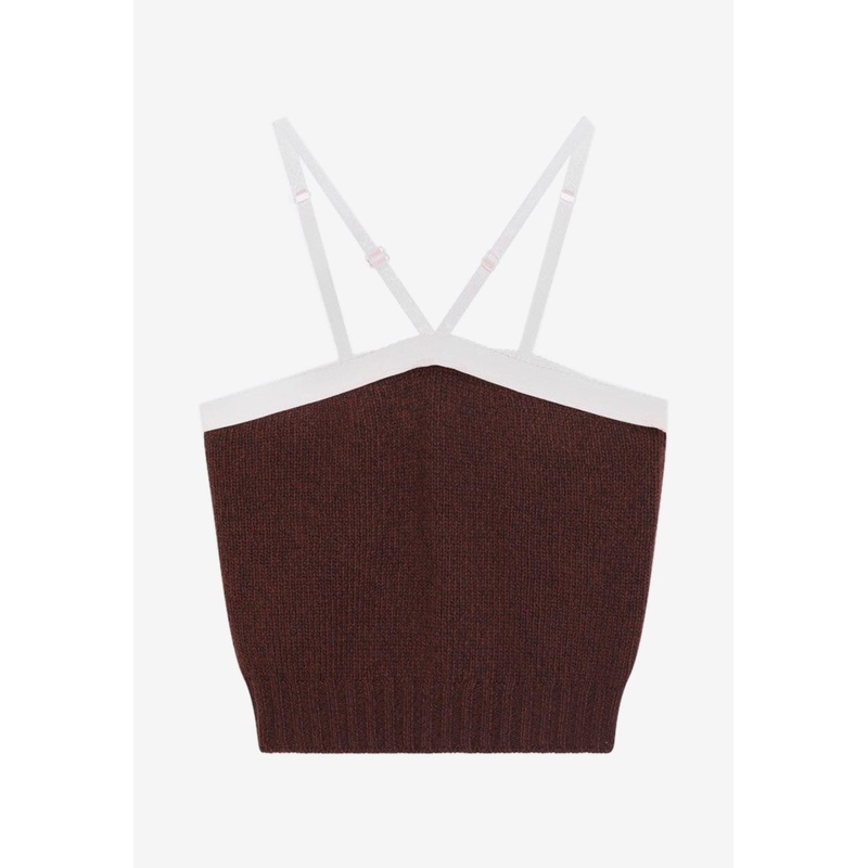 Wool and Cashmere Knitted Cropped Top