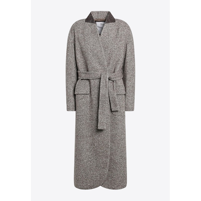 Wool-Blend Belted Coat