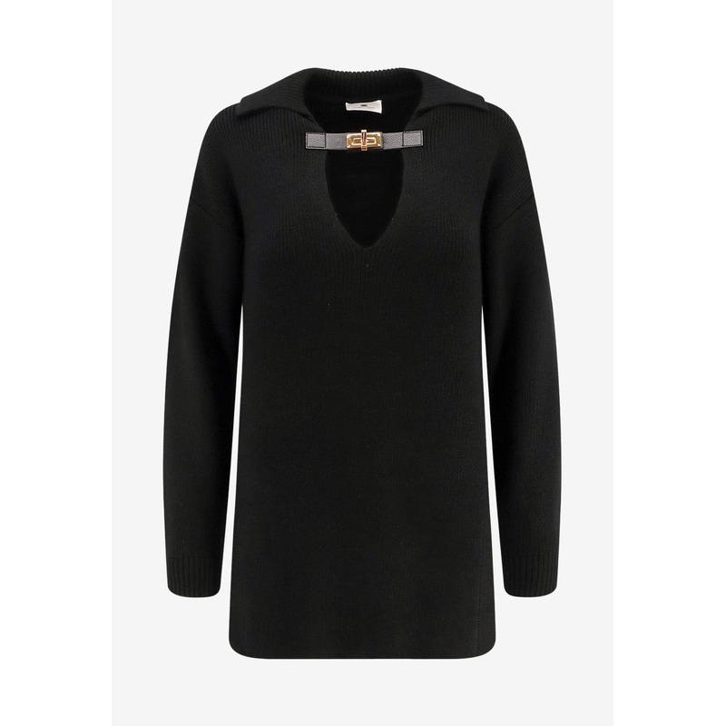 Wool-Blend V-neck Sweater