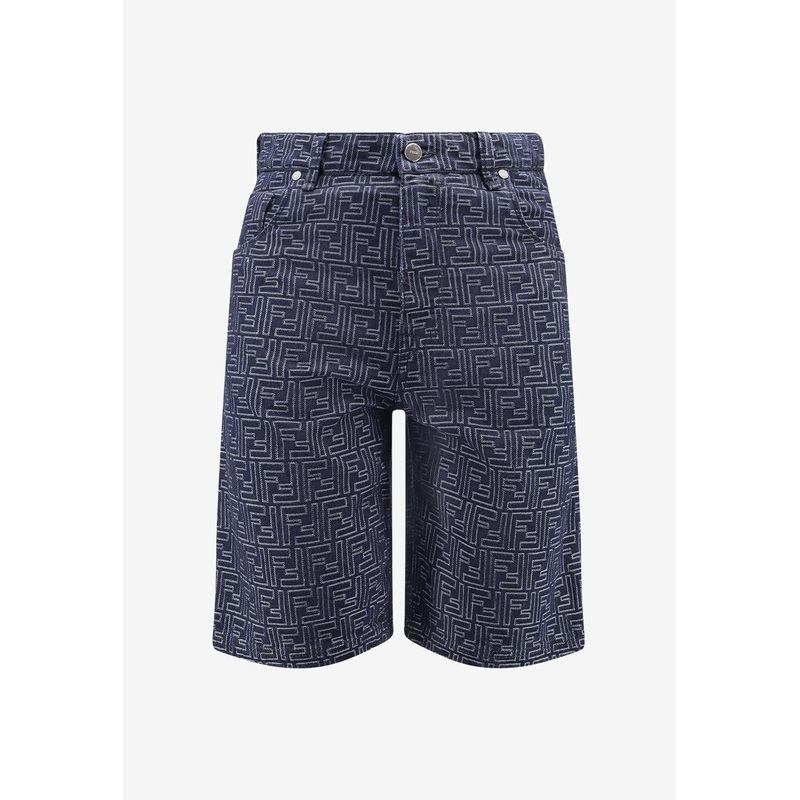 All-Over FF Denim Shorts