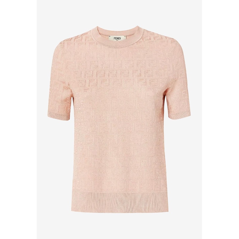 FF Jacquard Ribbed Knit Top