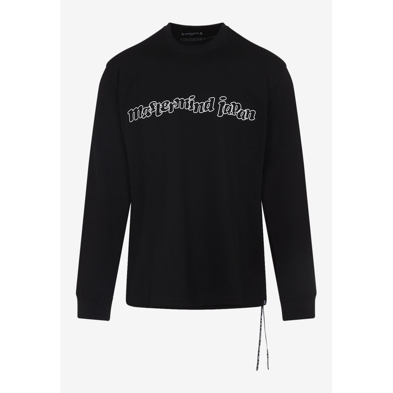 Foamy Skull Print Long-Sleeved T-shirt