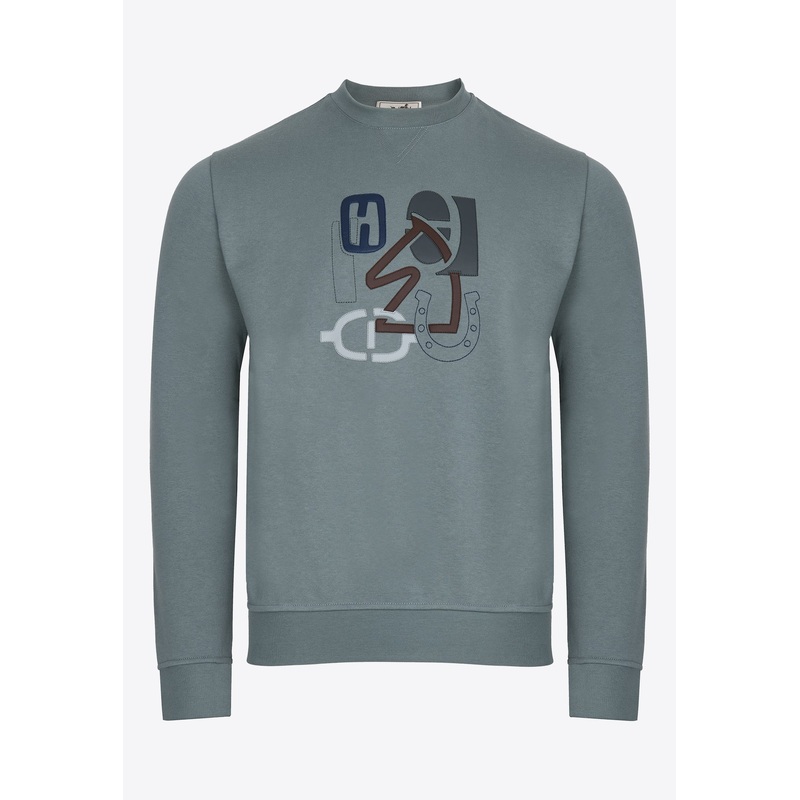 "H Puzzle" Print Pullover Sweatshirt