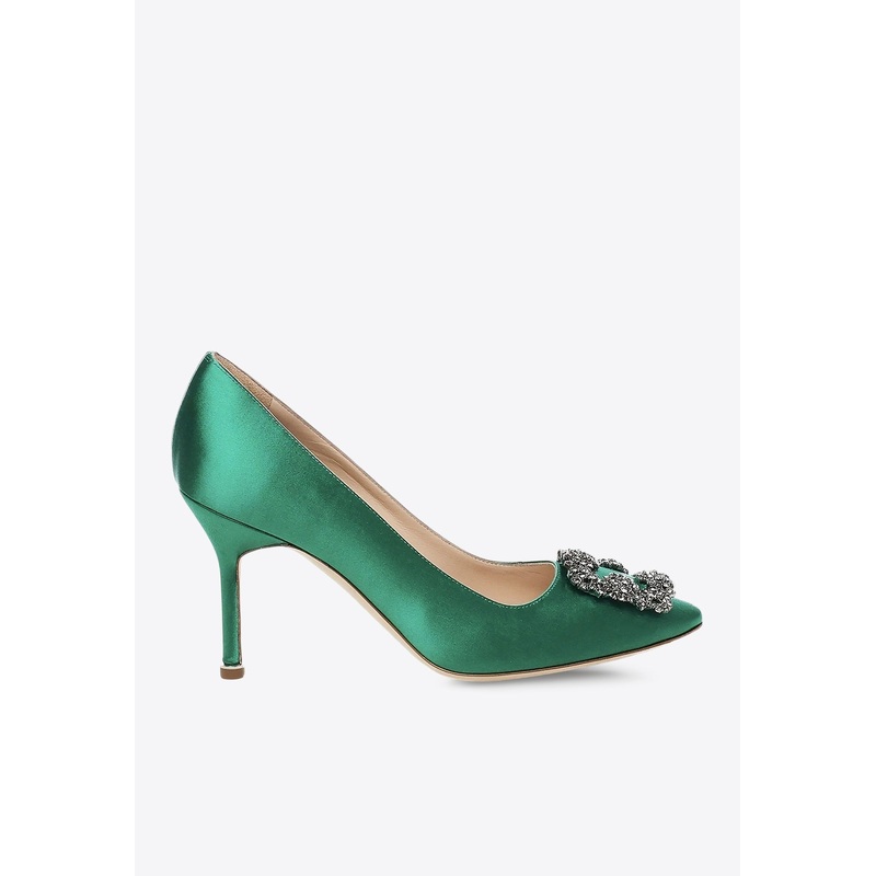 Hangisi 90 Satin Pumps with FMC Crystal Buckle