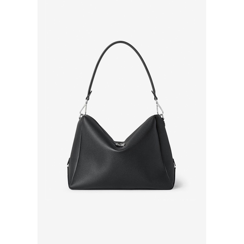 Large Lui Grained Leather Shoulder Bag