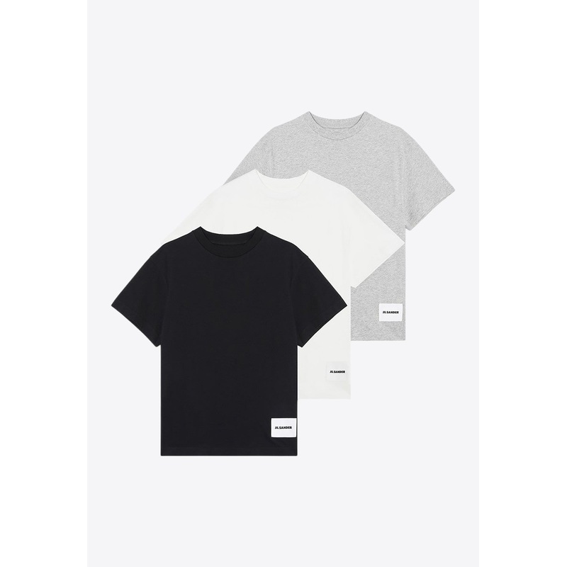 Logo Patch Crewneck T-shirts - Set of 3