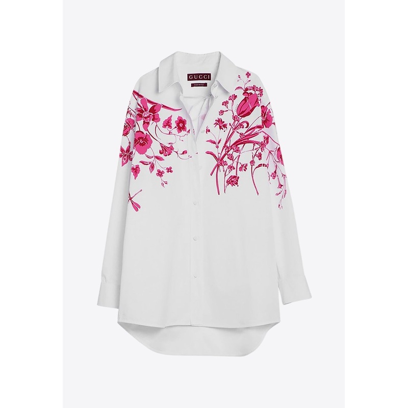 Long-Sleeved Shirt with Floral Print