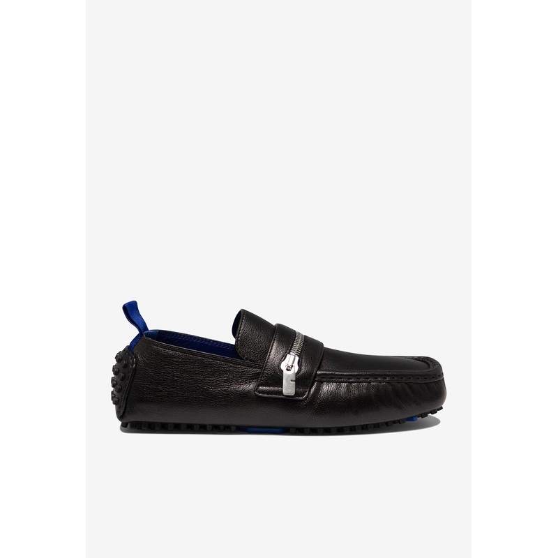 Motor Zip Leather Loafers
