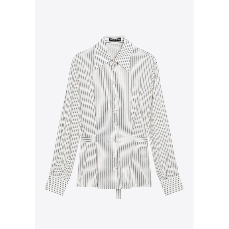 Pinstriped Shirt in Silk-Blend