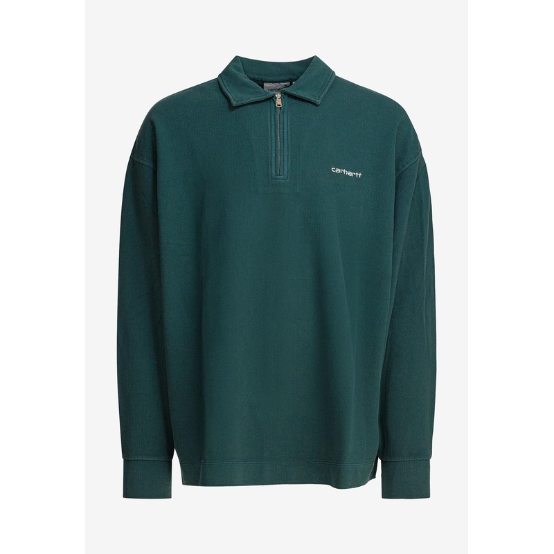 Piqu Script Half-Zip Sweatshirt