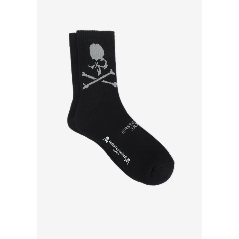Skull Intarsia Knit Socks