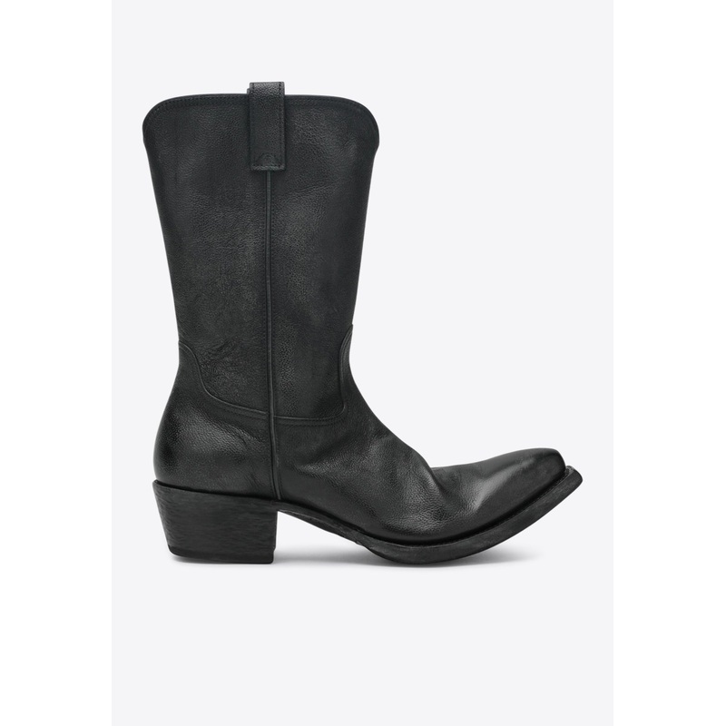 Texan Mid-Calf Leather Boots