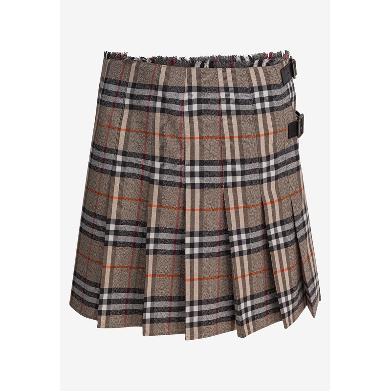 Vintage Check Pleated Mini Skirt