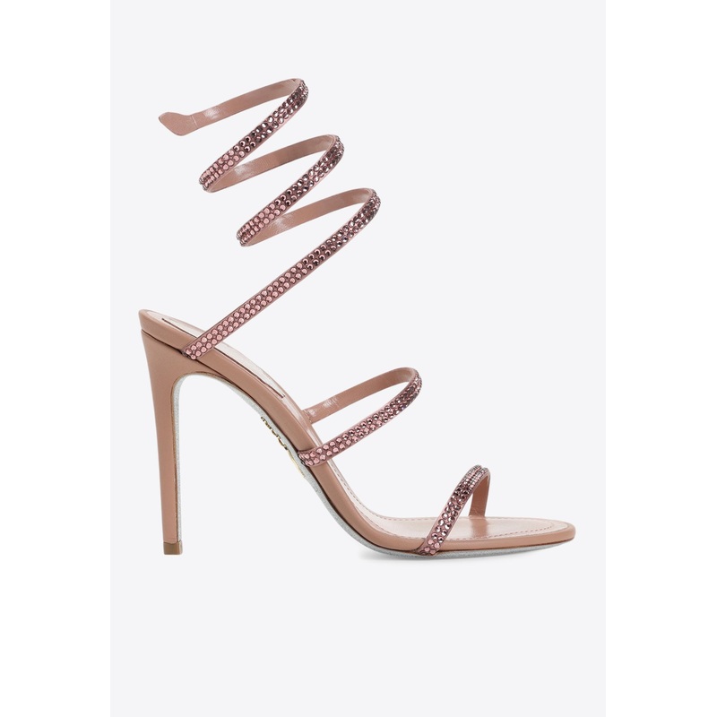 110 Cleo Crystal-Embellished Heeled Sandals