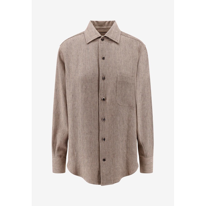 Andr Chevron Linen Shirt