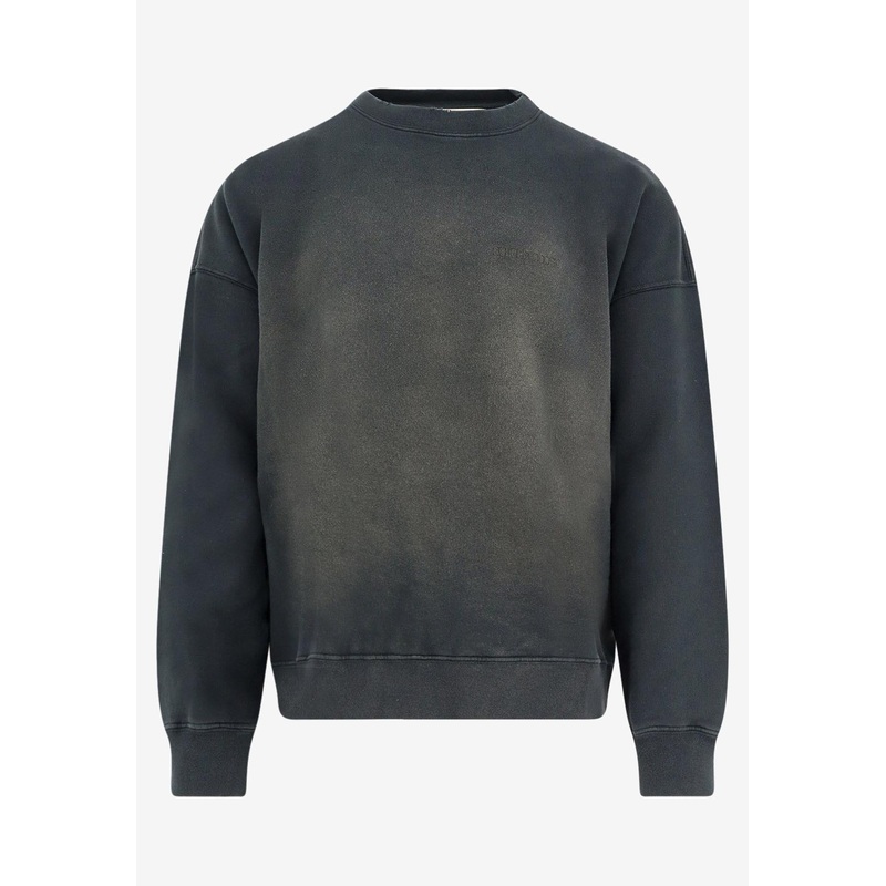 Distressed-Effect Crewneck Sweatshirt