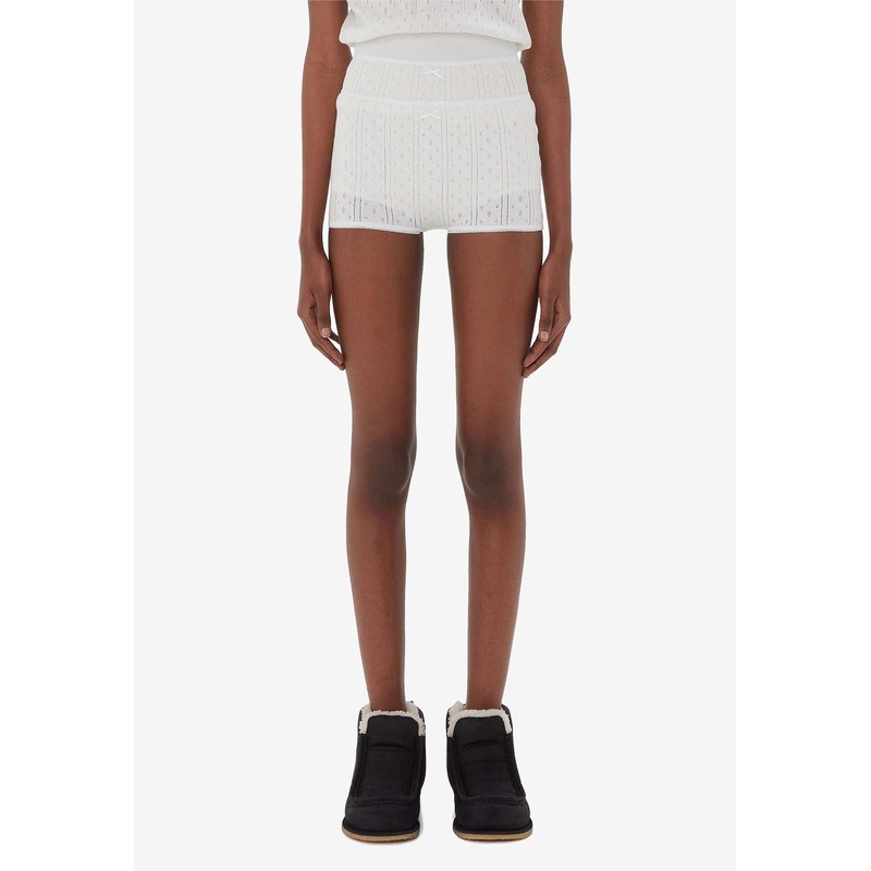 Double-Layer Pointelle Shorts