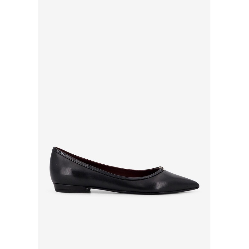 Double T Leather Ballet Flats