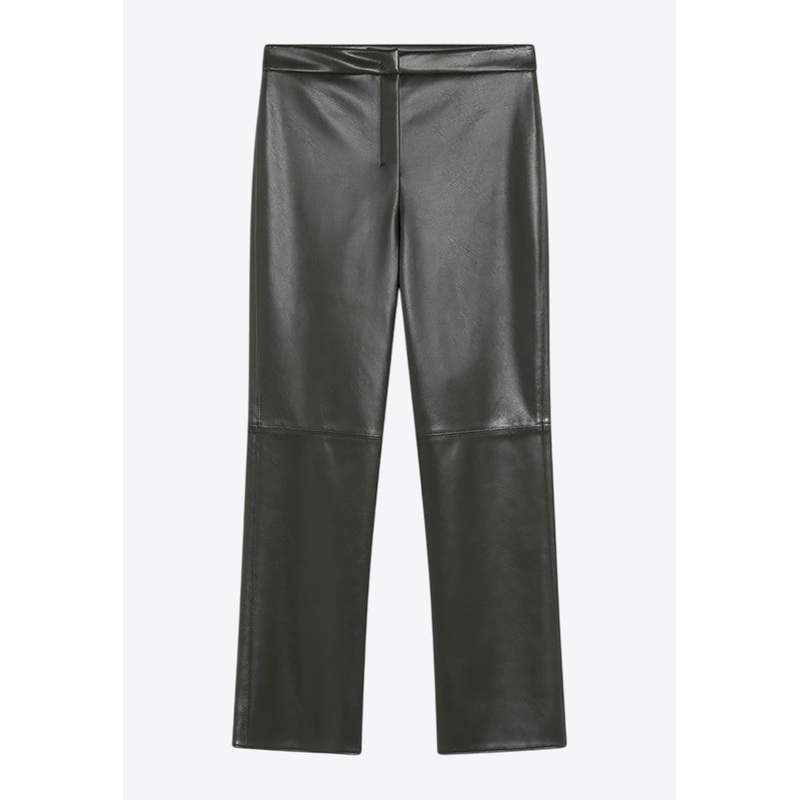 Faux-Leather Cropped Pants