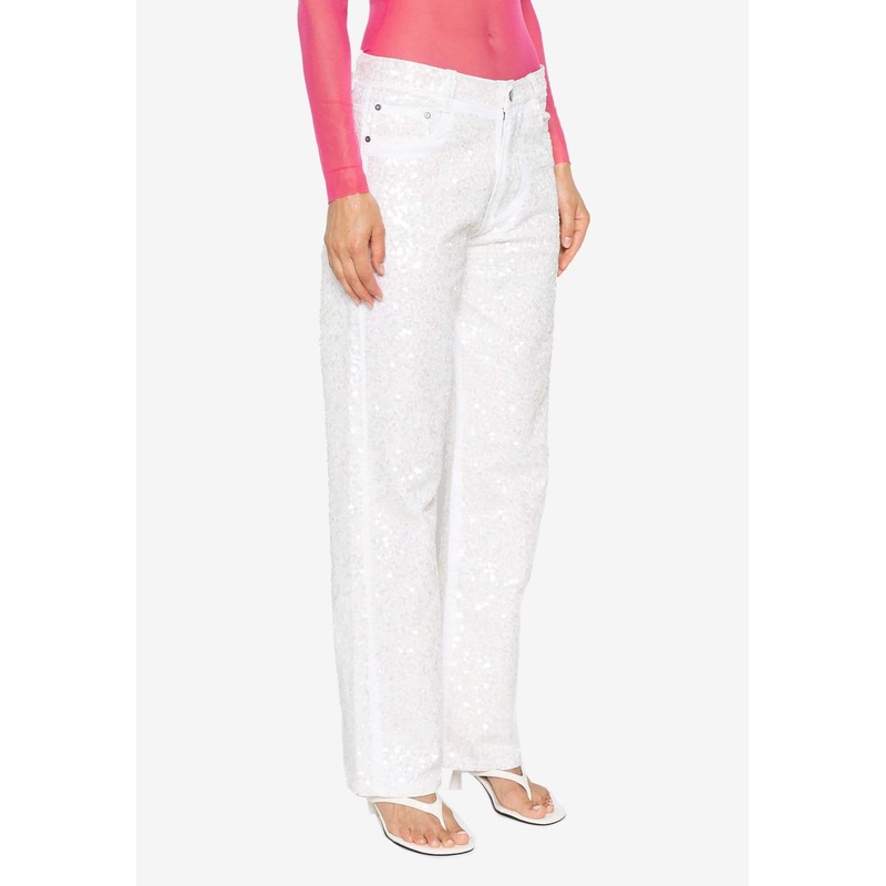 Guff Sequined Straight Jeans