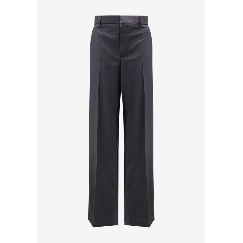 Logo Embroidered Wool Pants