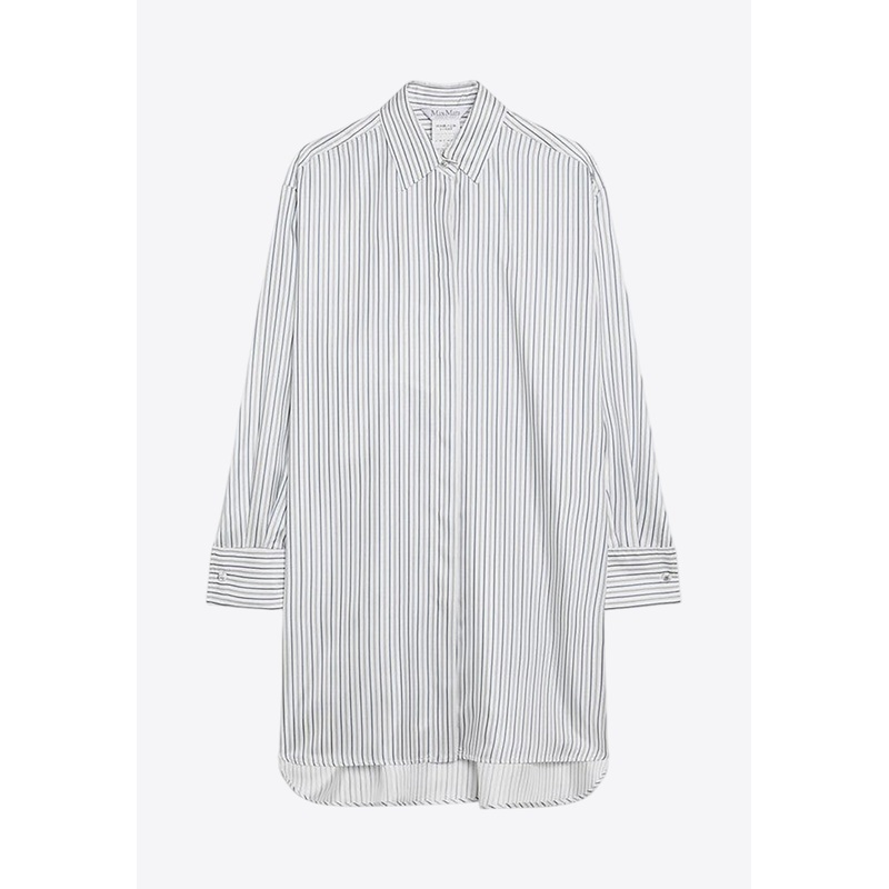 Monviso Oversized Striped Silk Shirt