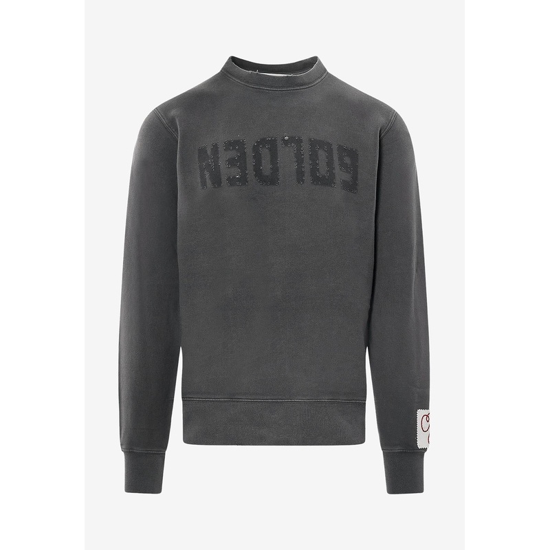 Perforated Logo Distressed Sweatshirt