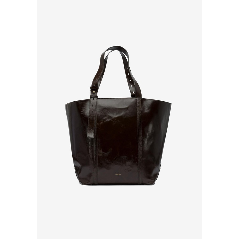 Shiny Leather Tote Bag