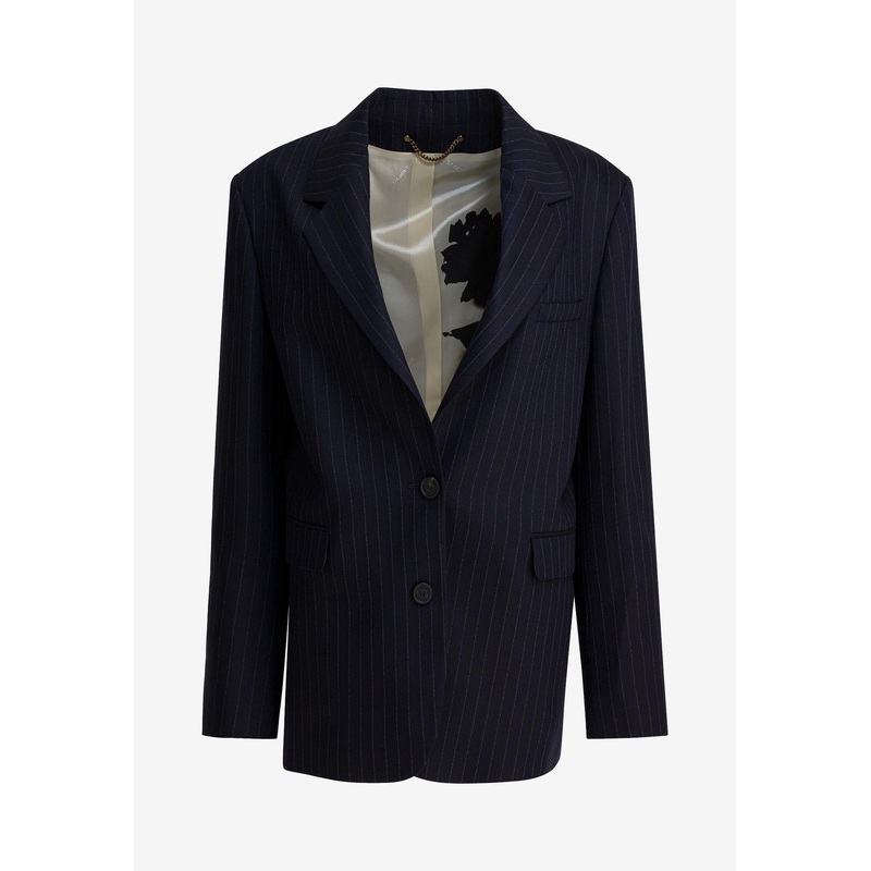 Single-Breasted Pinstripe Blazer