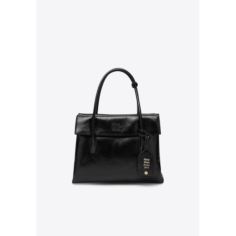 Solitaire Leather Top Handle Bag