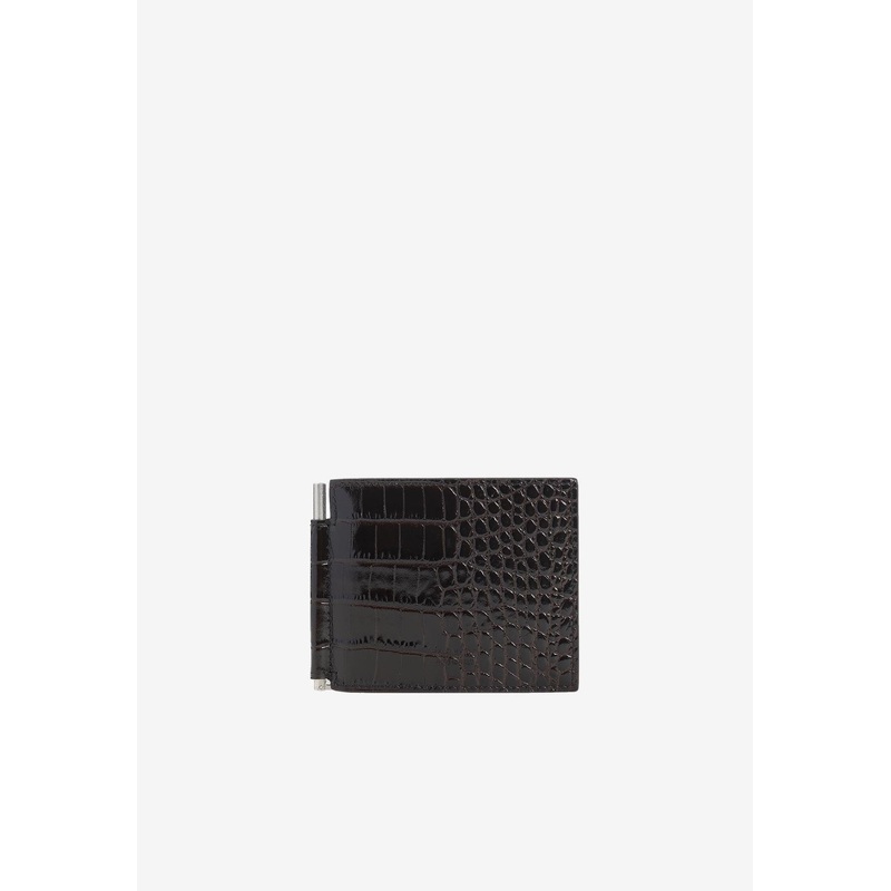 Croc-Embossed Bi-Fold Wallet