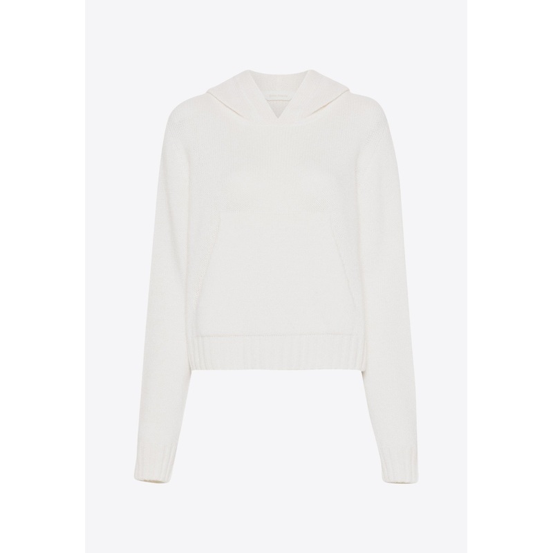 Curved Logo Knitted Hoodie