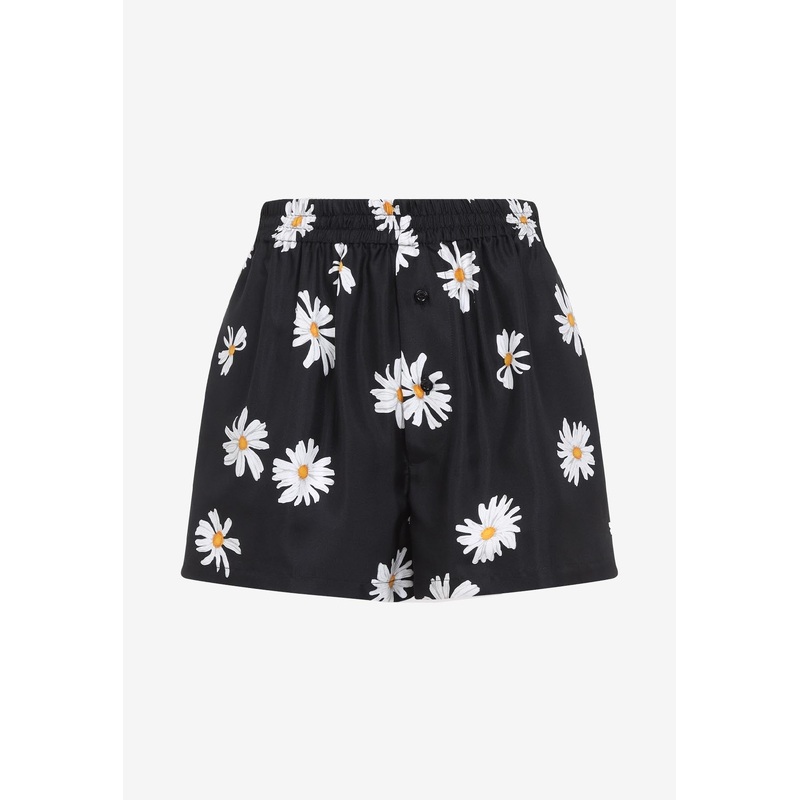 Floral Print Silk Shorts