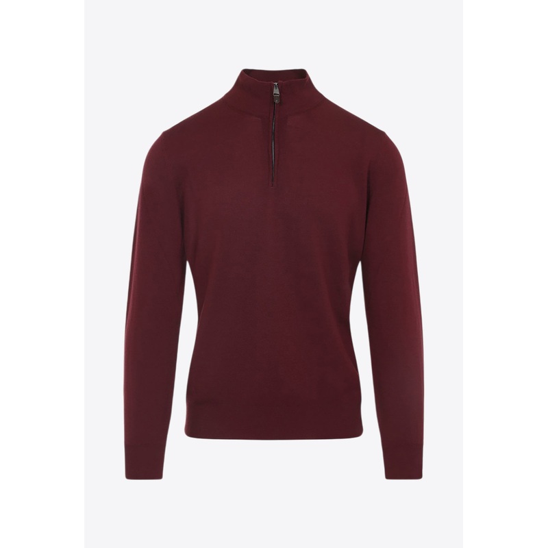 Half-Zip High Neck Sweater