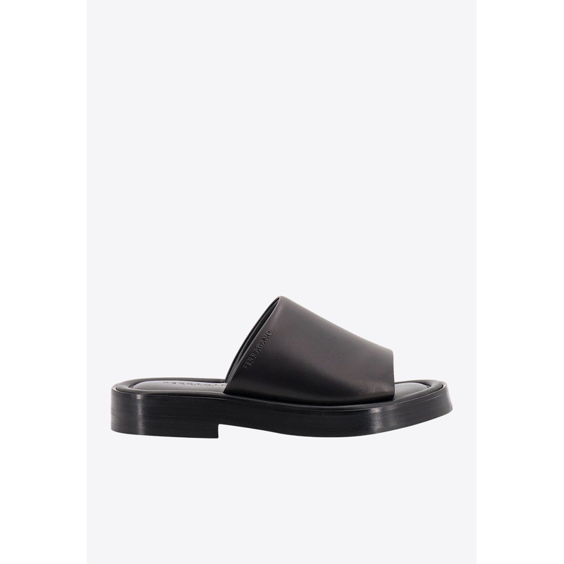 Junone Leather Flat Slides