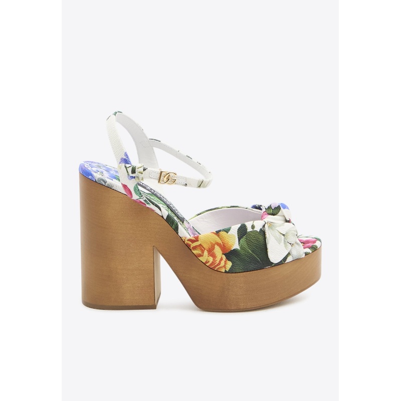Keira 130 Floral Jacquard Platform Sandals