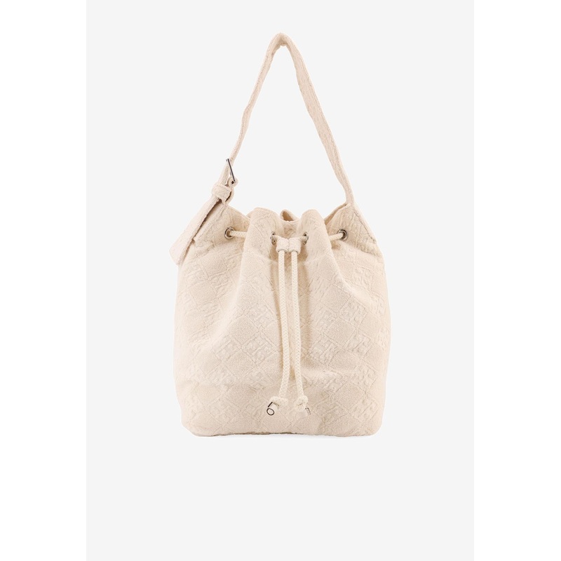 Large T Monogram Terry Canvas Bucket Bag