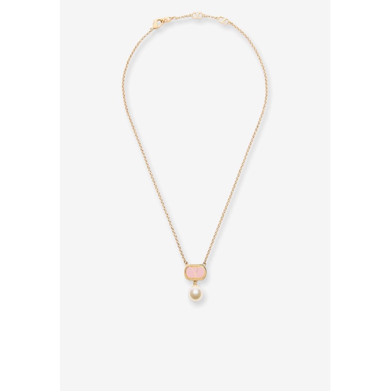 Ovalette VLogo and Pearl Necklaces