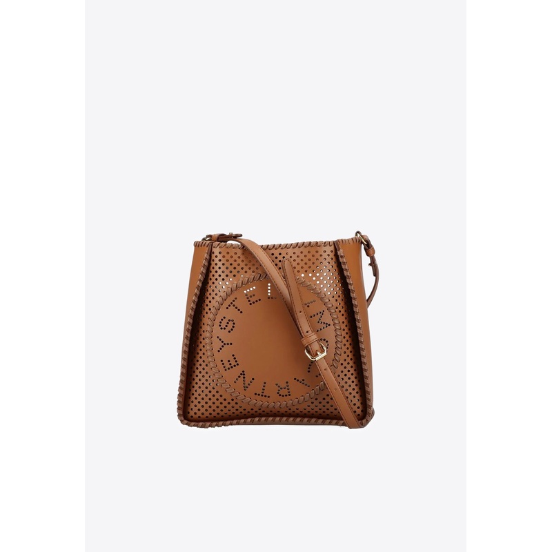 Perforated Faux Leather Crossbody Bag