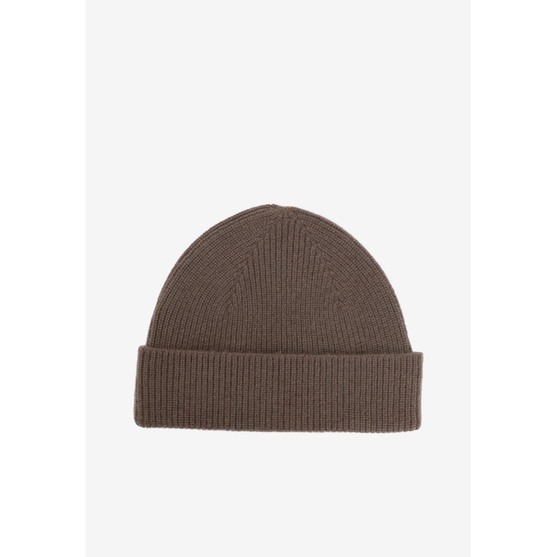 Rib-Knit Cashmere Beanie